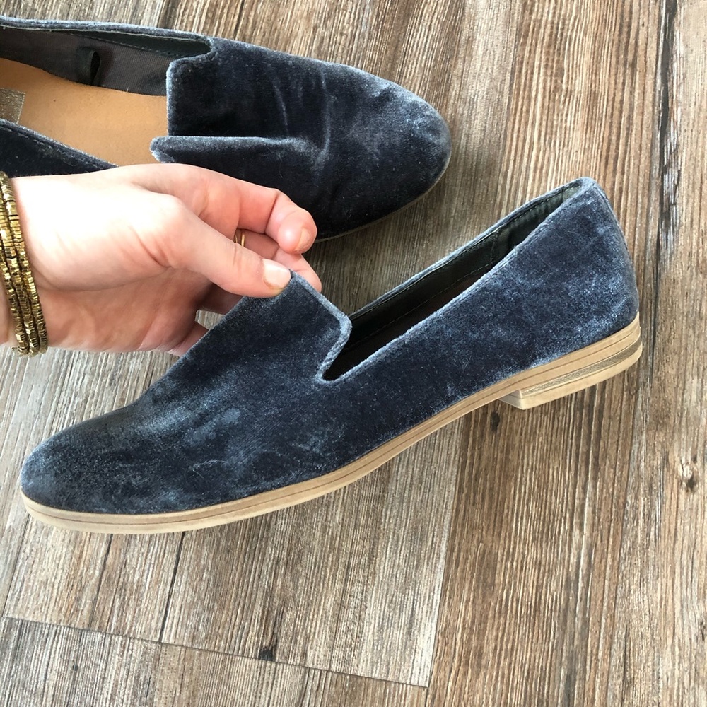 DV by Dolce Vita shoes blue suede slip ons
